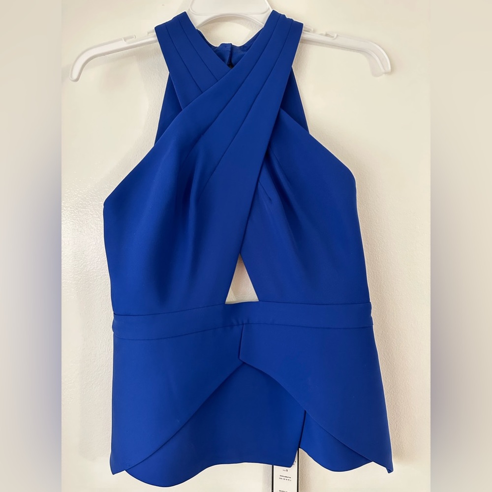 BCBG MAXAZRIA Royal Blue Dressy Top - SZ Small